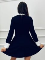 Čierne šaty s golierom WEDNESDAY – Obrázok 4