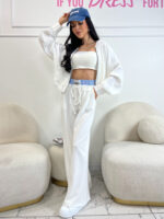 Športovo-elegantný biely komplet MILU – Obrázok 2