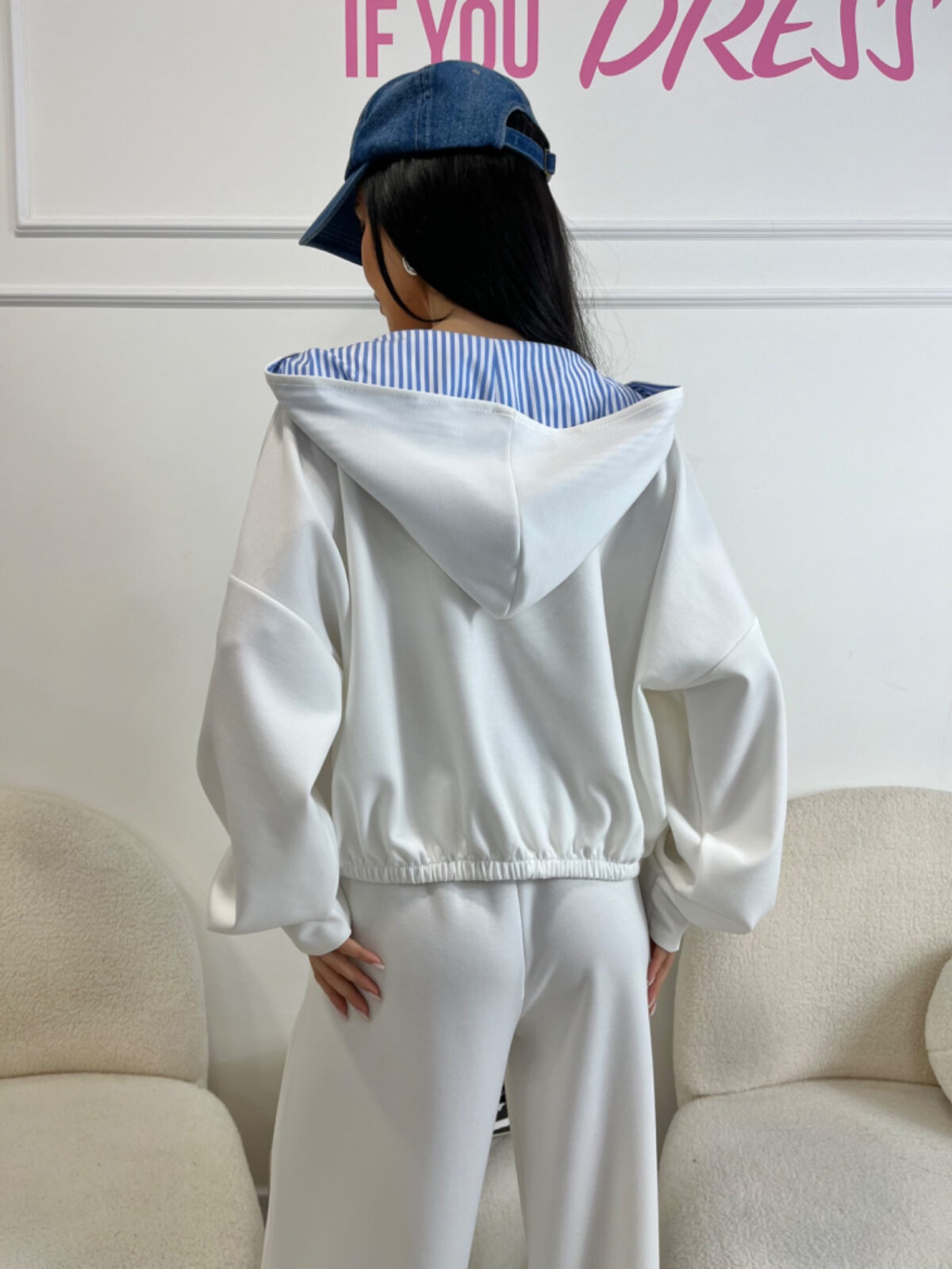 Športovo-elegantný biely komplet MILU – Obrázok 7