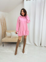 Ružová mikina/šaty s volánom STELLA