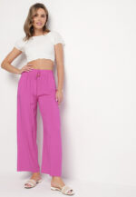 Rúžové voľné nohavice Klarisa