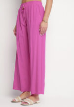 Rúžové voľné nohavice Klarisa – Obrázok 3